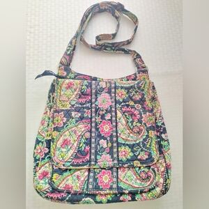 Vera Bradley "Petal Paisley" Crossbody Messenger Bag Paisley Floral